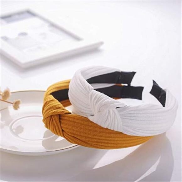 Knotted Headbands for Women Girls, 9 Pcs Wide Plain Turban Headband - Picture 2 of 7